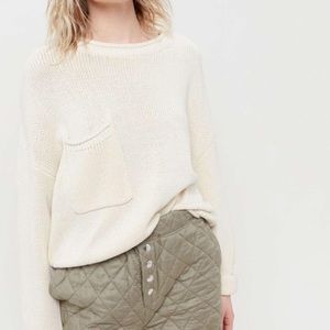 Cream Ivory White Leona Slouchy Pocket Sweater